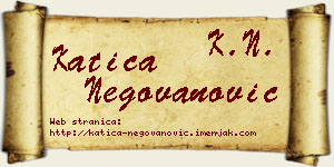 Katica Negovanović vizit kartica